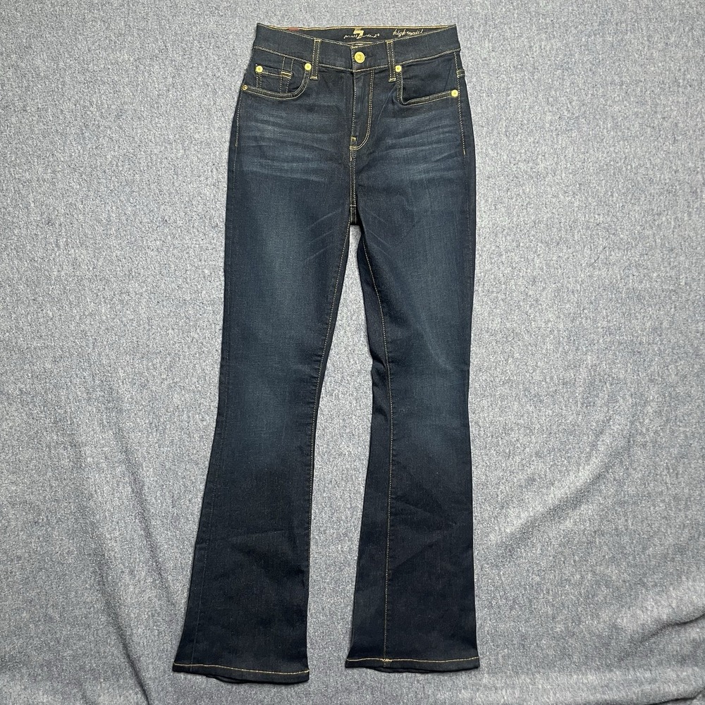 7 For All Mankind Pocket Flare Jeans Womens 26 Blue Stretch Denim